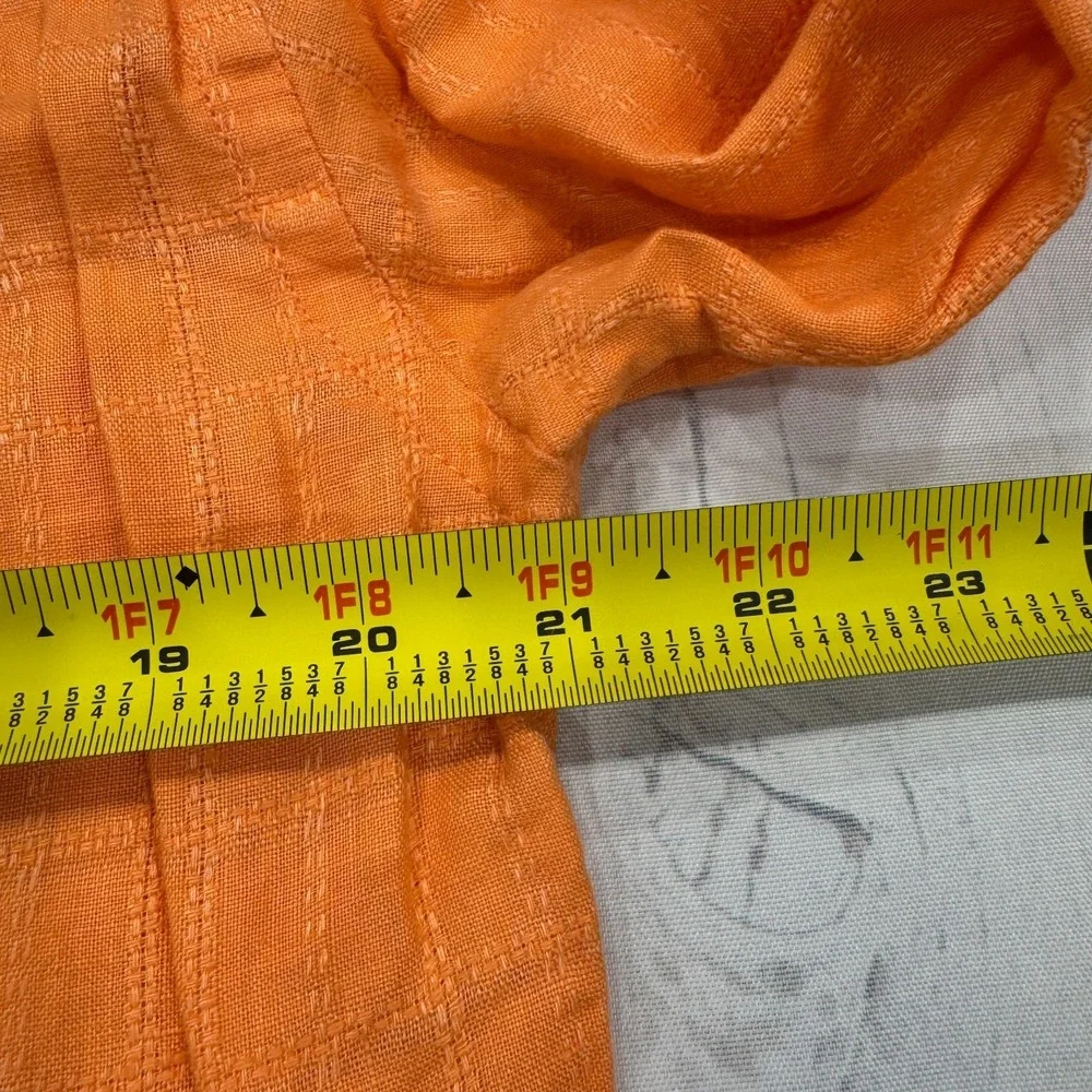 Tommy Bahama Button Shirt Small Orange Linen Mens Beach‎ Casual
